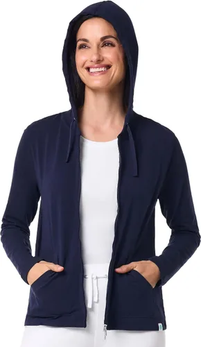 Vista 30 de Sudadera con capucha para la costa, de Coolibar, para mujer, UPF 50+, protege del sol