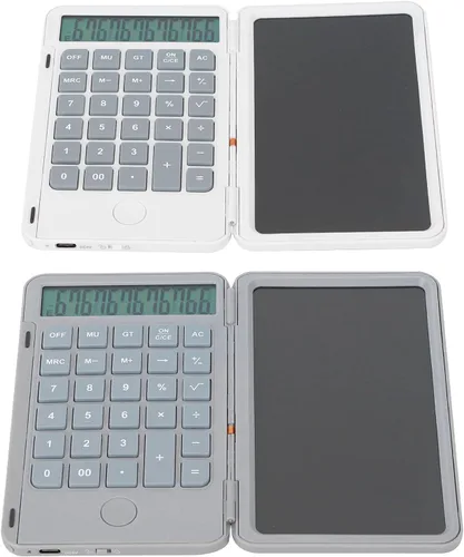 Vista 8 de Calculadoras de oficina, contador recargable con tableta de escritura, calculadoras de escritorio de pantalla grande de 12 dígitos con bolígrafo