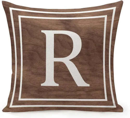 Vista 15 de Funda de almohada decorativa con diseño de letras blancas y monograma D, para sofá, dormitorio, automóvil, 16 x 16 pulgadas