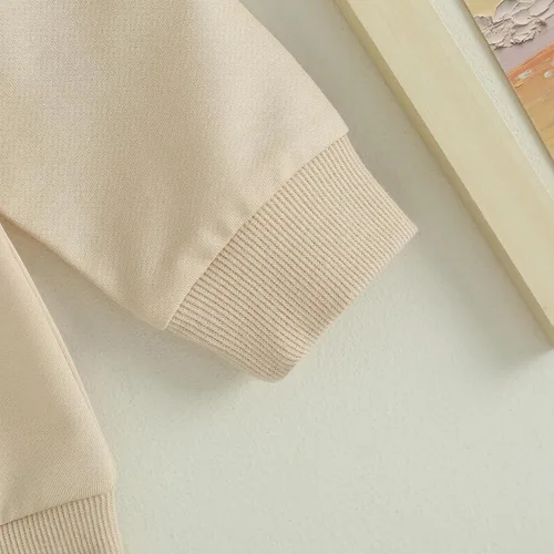 Vista 8 de 2 piezas de sudadera para bebé niño, ropa de bloque de color, manga larga, sudadera con pantalones deportivos para otoño