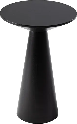 Vista 7 de COZAYH Mesa auxiliar pequeña con pedestal de granja, mesa redonda de Martini, soporte de madera para plantas, mesa rústica para bebidas