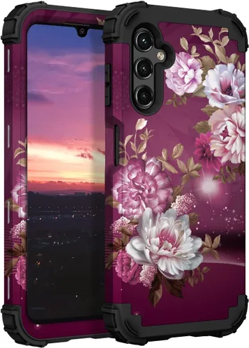 Vista 21 de Hocase Funda para Galaxy A37 5G, protección resistente a prueba de golpes, parachoques de goma de silicona suave+funda protectora híbrida