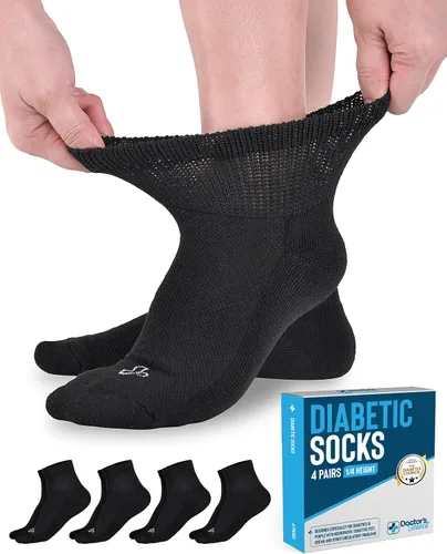 Vista 7 de Calcetines de tobillo para diabéticos Doctor's Select para mujeres y hombres - 4 pares Calcetines para diabéticos unisex para adultos