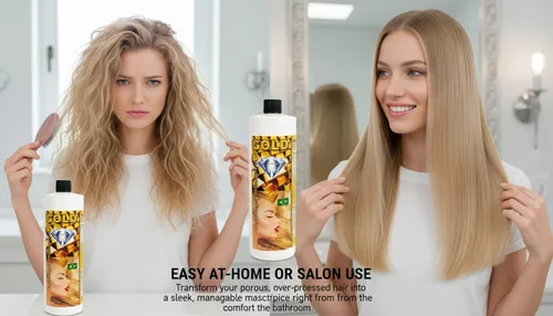 Vista 6 de KERA FRUIT Cirugia Capilar Gold Diamond Keratin Treatment 16oz Incluye champú, fórmula dorada