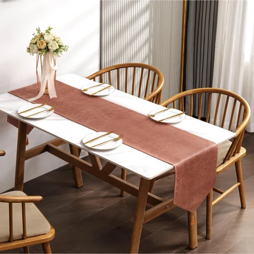 Vista 6 de BALCONY & FALCON Camino de mesa con borlas, lavable a máquina, caminos de mesa decorativos de lujo para el hogar para comedor, fiestas, banquetes