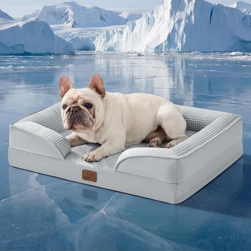 Vista 115 de Bedsure - Cama para gatos de interior, sofá cama lavable para perros muy pequeños, espuma de soporte con funda extraíble y lavable, forro Gris