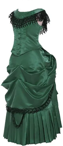 Vista 9 de Disfraz victoriano para mujer, estilo vintage, victoriano, eduardiano, vestido con falda