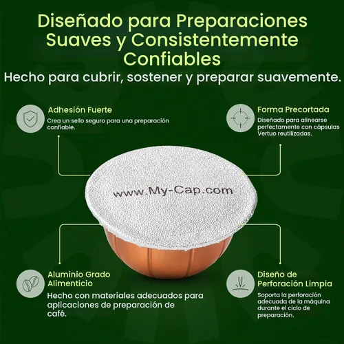 Vista 8 de My-Cap Sellos de aluminio para cápsulas Nespresso Vertuo - Tapas de aluminio reutilizables para prolongar la vida útil de las cápsulas Nespresso