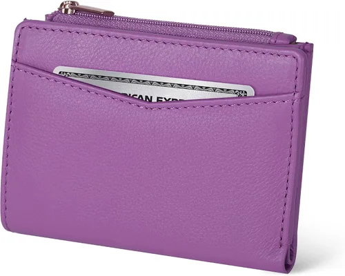 Vista 24 de Oak Leathers Cartera de cuero para mujer – Monedero pequeño RFID para tarjetas de crédito y soporte de identificación para damas, regalo