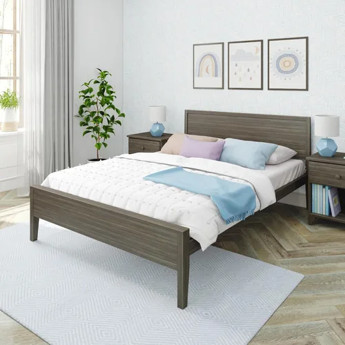 Vista 11 de Max & Lily Cama Full, Marco de Cama Full de Madera Maciza con Cabecera de Panel, Cama Full para Niños con Soporte de Listones de Madera, No Necesita