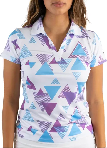 Vista 27 de YATTA GOLF Polo de golf prémium para mujer, ligero, de secado rápido, resistente a las arrugas y absorbe la humedad Aloha Sunrise