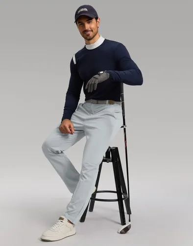 Vista 6 de Soothfeel Pantalones de golf para hombre con 5 bolsillos, ajustados, elásticos, casuales, de viaje, pantalones de trabajo para hombre