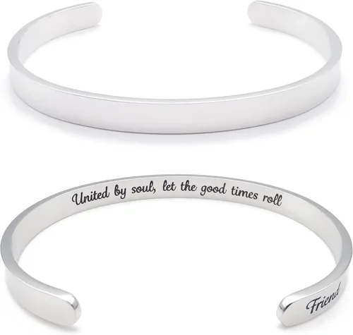 Vista 103 de Pulseras inspiradoras para mujer, joyería de acero inoxidable, con refranes, pulsera motivacional con mensaje oculto, pulseras grabadas para mejor