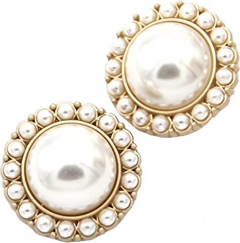Vista 17 de 5 piezas de botones de oro con perlas de metal para mujer, botones para abrigo de suéter, decoración para ropa, accesorios de costura y manualidades