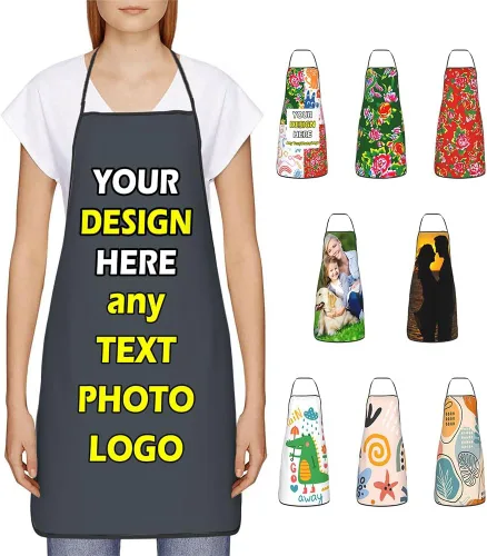 Vista 11 de Delantales impermeables personalizados para diseñar tu propia foto logotipo texto para cocinar hornear 28.3 x 20.4 pulgadas