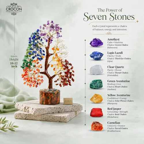 Vista 2 de El árbol de cristal original de 7 chakras, regalo de cumpleaños para mujeres, árbol de la vida de cristal curativo para hermana, regalos