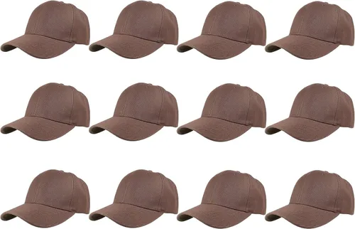 Vista 140 de Gorras de béisbol con correa trasera ajustable, lisas, negras, 12
