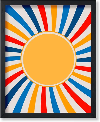 Vista 64 de Poster Master Sun Poster - Retro Rainbow Sun Print - Groovy Abstract Design - Geometric Shapes Design - Modern & Trendy Art - Chic Boho Decor