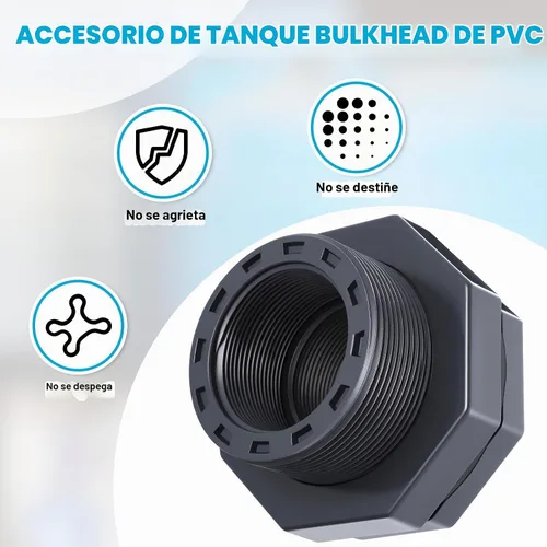 Vista 3 de 2 unids 2 pulgadas tabique de montaje PVC Npt tanque conector