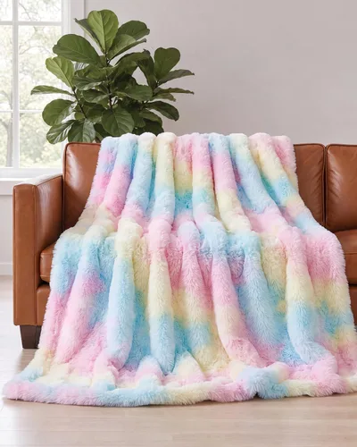 Vista 26 de Manta de piel sintética, manta de burbujas para niños, 43 x 55 pulgadas 01-Blanco