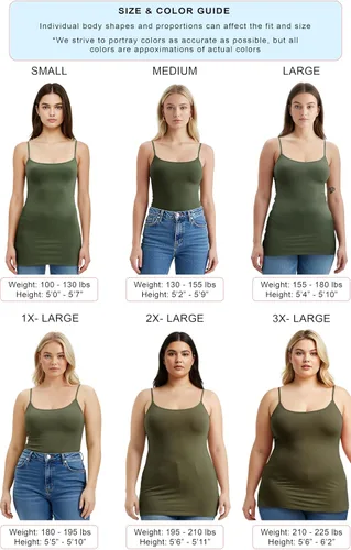 Vista 150 de Emmalise Camisola larga casual básica para mujer, con tirantes ajustables, top en capas