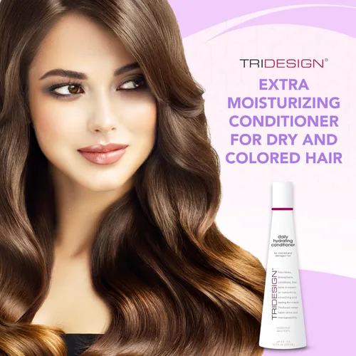 Vista 6 de TRIDESIGN Acondicionador hidratante para mujeres – Acondicionador extra hidratante y restaurador para cabello seco, dañado y teñido – Añade volumen