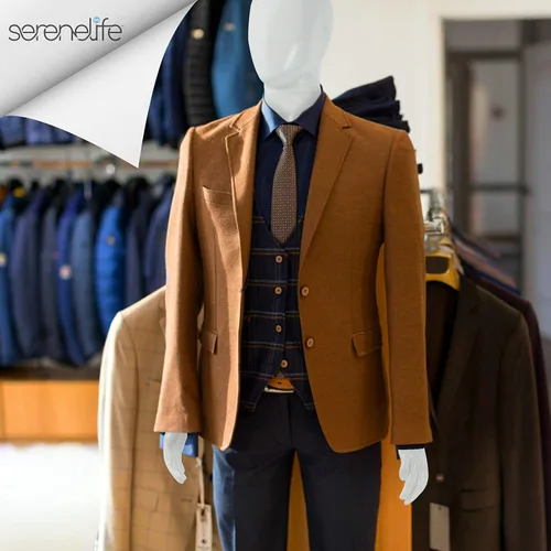 Vista 7 de SereneLife Forma de vestido de torso de maniquí masculino de 74 pulgadas con soporte de cuerpo completo, desmontable, ajustable, detalles faciales