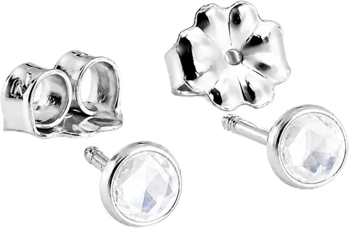 Vista 13 de Aretes pequeños de plata de ley para cartílago, tragus, hélix, múltiples piercings hipoalergénicos, piedra natal para mujer, juego de bisel