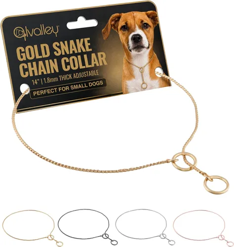 Vista 25 de Alvalley Collar de cadena de metal para exhibición de perros, collar deslizante para mascotas para espectáculos, collar de cadena de serpiente