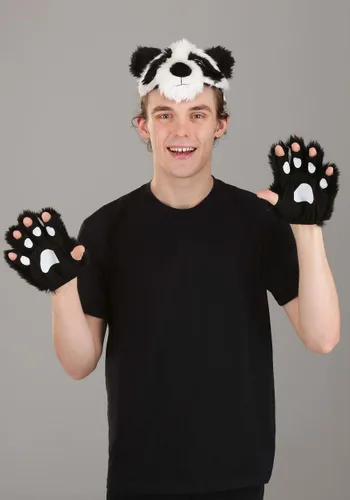 Vista 7 de Kit de disfraz con diadema peluda de panda y guantes Multicolor