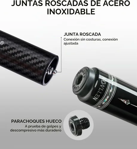 Vista 3 de KONLLEN Extensión original de 8" de fibra de carbono para taco de piscina