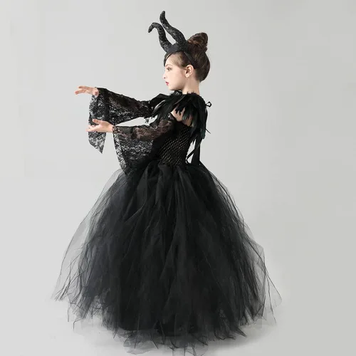 Vista 3 de IMEKIS Disfraces de ángel y diablo para niñas disfraz de Halloween alas con halo de diadema de varita cuerno de diablo horca para cosplay para niños