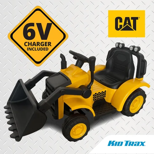 Vista 6 de Kid Trax - Juguete de montar CAT Frontloader para niños, de 18 a 36 meses, peso máximo de 44 libras, sistema de conducción con botón de fácil