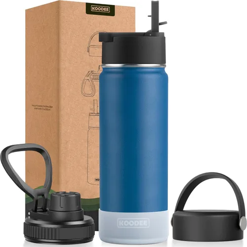 Vista 51 de koodee Botella de agua para niños, botella de agua de acero inoxidable de 12 onzas con aislamiento al vacío para la escuela, botella de agua de boca