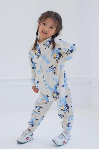 Vista 2 de Bluey Overol de forro polar con cremallera para niñas pequeñas a niños pequeños