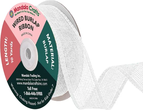 Vista 112 de Mandala Crafts Cinta de arpillera negra de 1.5 pulgadas de ancho para manualidades, rollo de 20 yardas de cinta rústica de arpillera para coronas