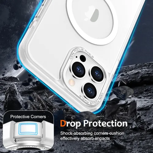Vista 733 de Anuck - Funda magnética para iPhone 11 compatible con MagSafe, carcasa trasera mate translúcida dura, borde de TPU, delgada, resistente a impactos