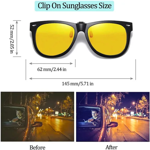 Vista 2 de FF FRAZALA Gafas de sol polarizadas con clip sobre gafas graduadas antirreflejos protección UV gafas de sol abatibles