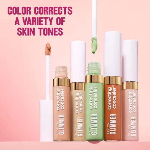Vista 5 de Revlon Glimmer - Corrector con efecto corrector líquido para debajo de los ojos, hecho con cafeína, vitamina C y esteviosido, 100 Verde, 0.3 fl oz