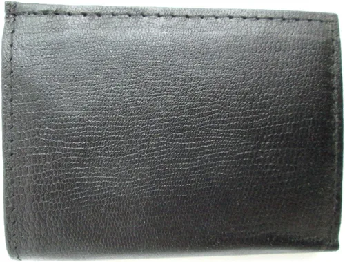 Vista 4 de Cartera para hombre de piel de cordero color negro "Flip" Trifold 732