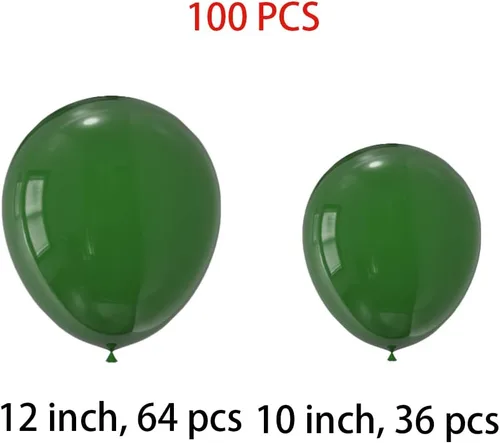 Vista 2 de 100 globos en varios tamaños de 12 y 10 pulgadas, perfectos para Navidad, día de San Patricio, brochas, graduaciones, decoraciones de fiesta de baby