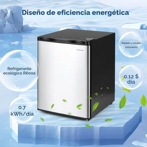 Vista 4 de COSTWAY Congelador pequeño de 2.1 pies cúbicos, mini congelador vertical compacto con puerta individual reversible, 7 termostatos ajustables, bajo