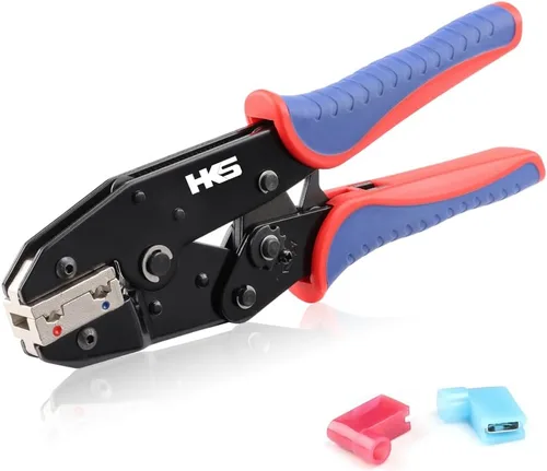 Vista 9 de HKS Herramienta de Engaste para Manguitos, Terminales de Virola y Extremo de Cable de Pin - Engastadoras de Cables con Trinquete - AWG 3-1/0