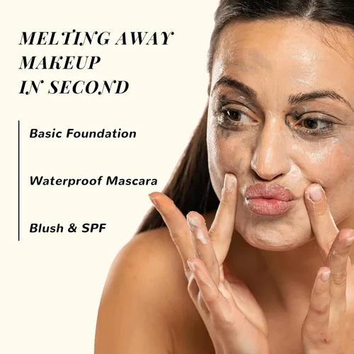 Vista 3 de ANAI RUI Bálsamo removedor de maquillaje de cúrcuma, bálsamo limpiador de cúrcuma, exfoliante facial para derretir maquillaje, limpieza de poros