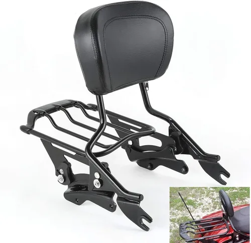 Vista 13 de TCMT Respaldo Desmontable para Pasajero Sissy Bar con Kits de Hardware de Acoplamiento de 4 Puntos Compatible con Harley Touring 2009-2013