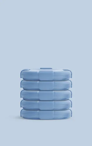 Vista 2 de STOJO Caja de sándwich plegable – 24 onzas, recipiente reutilizable para almacenamiento de alimentos, cuenco de silicona para alimentos
