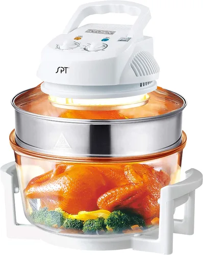 Vista 2 de SPT SO-2004A: Horno Super Turbo con Anillo Extensor, blanco, 12 litros