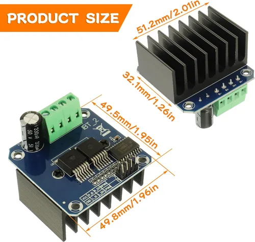 Vista 2 de BTS7960 43A de alta potencia Smart Car Motor Driver Module semiconductor Unidad de refrigeración utilizada para Arduino Control de límite