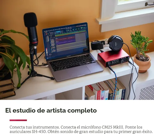Vista 6 de Focusrite Scarlett 2i2 Studio - Paquete de interfaz de audio USB de 4ª generación para el compositor con micrófono de condensador y auriculares