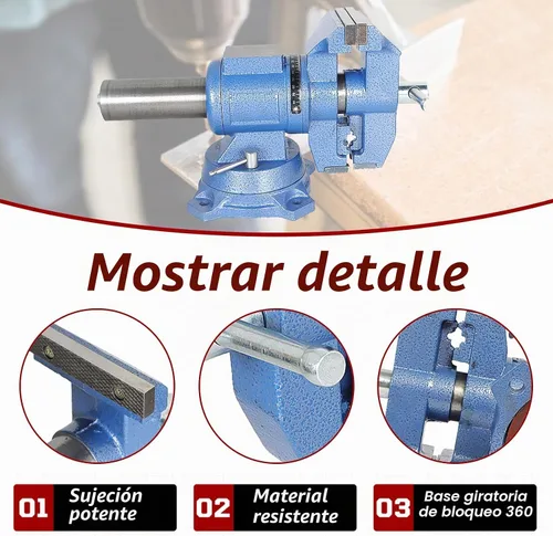 Vista 4 de findmall - Tornillo de mordaza multiusos de 4 pulgadas con base giratoria